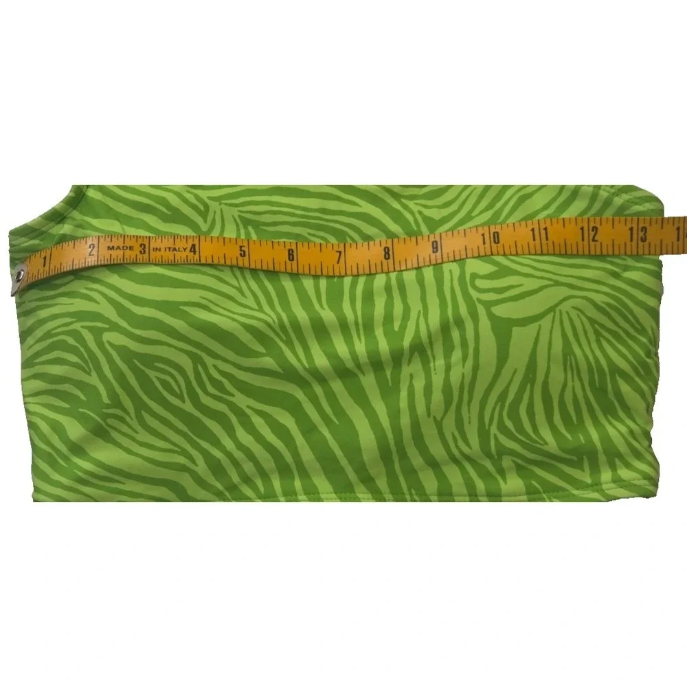 Michael Kors One Shoulder O-Ring 2 piece swimsuit Women's S Green Apple NWT‎